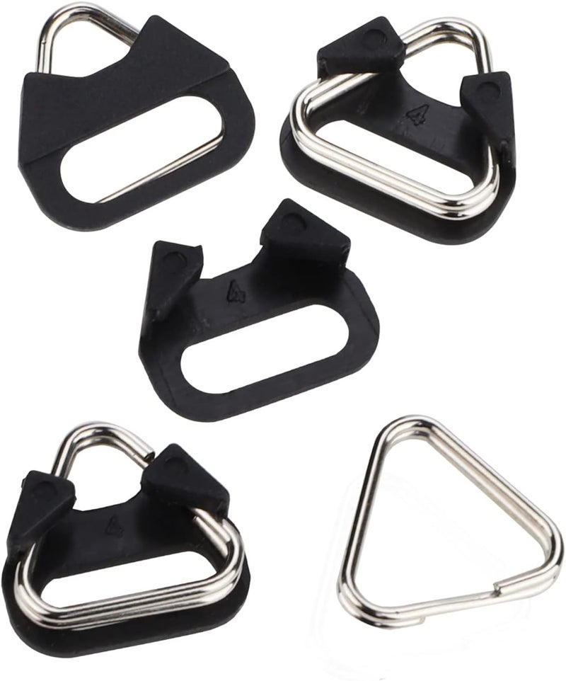 Leftfoto Stainless Steel Triangle Split Ring,Camera Strap Hook Lug Ring, with Plastic Cap,for Belt Hook Lanyard for Camera Shoulder Strap (4 pcs) - Image 2